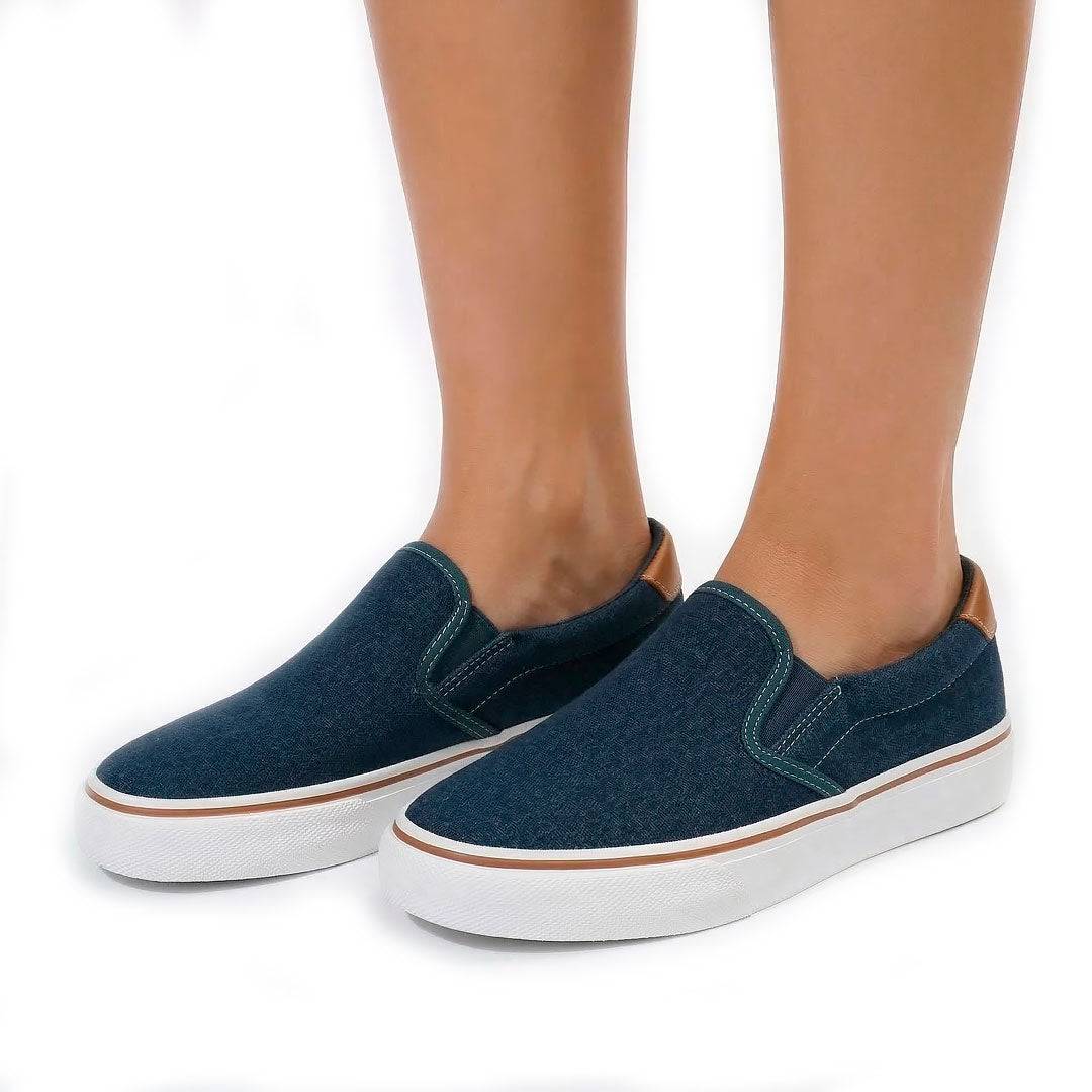 Women's Breathable Canvas Slip-On Platform Sneakers Klara