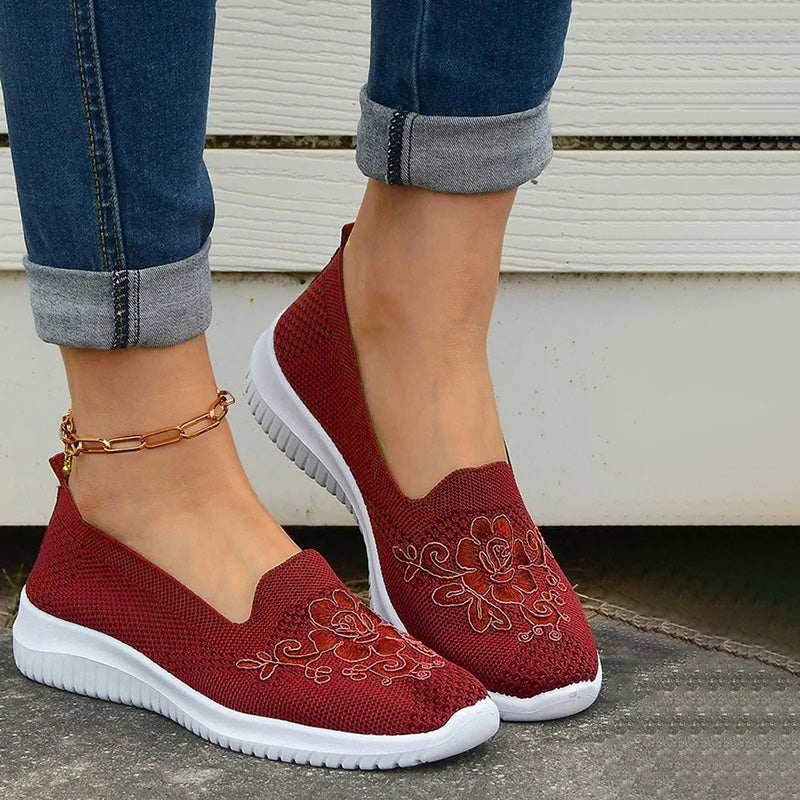 Women's Breathable Mesh Floral Embroidery Shoes Klara