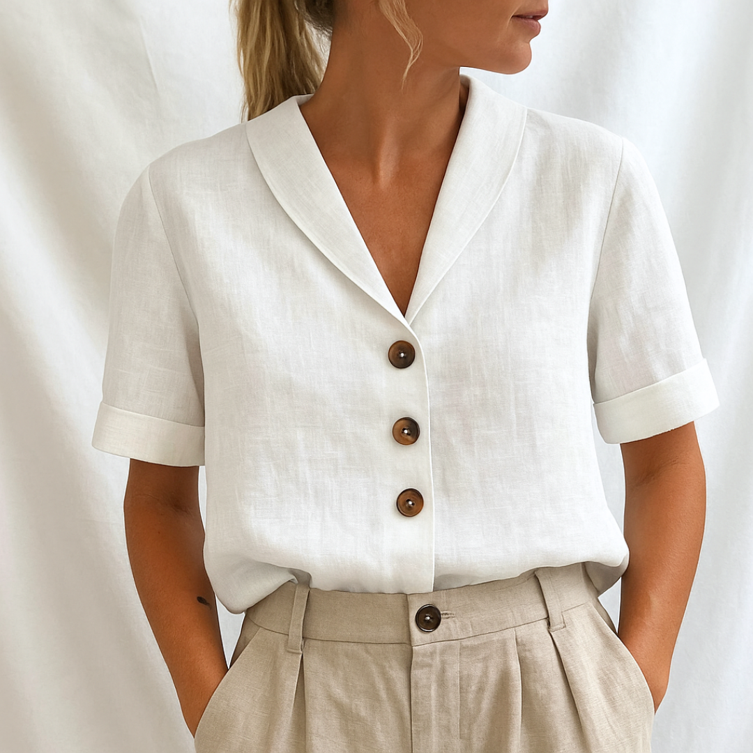 Women's Classic Lapel Collar Blouse Klara
