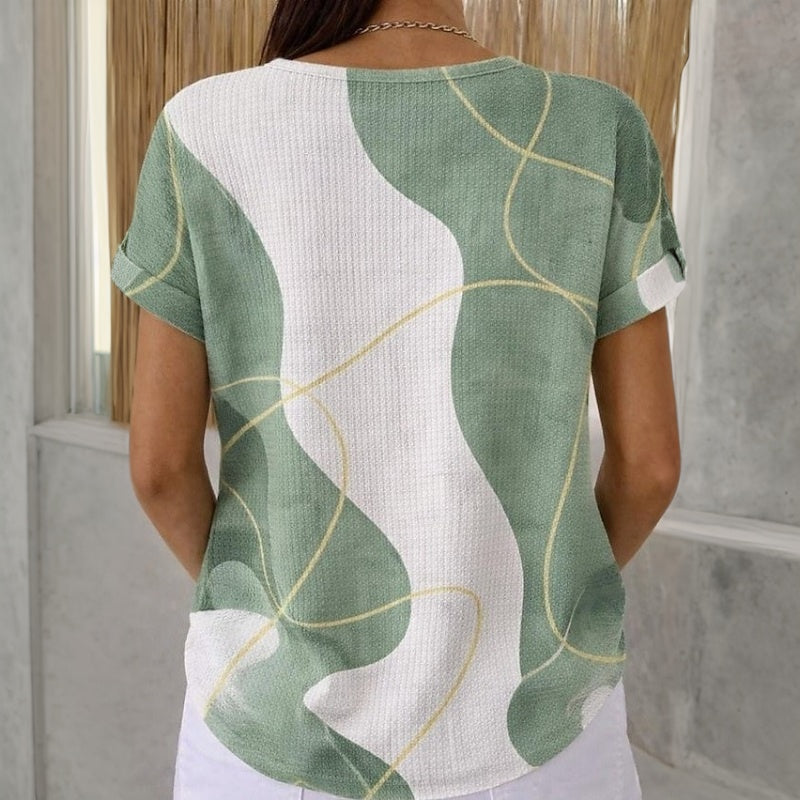 Women's Cotton-Polyester Colour Block Blouse Klara