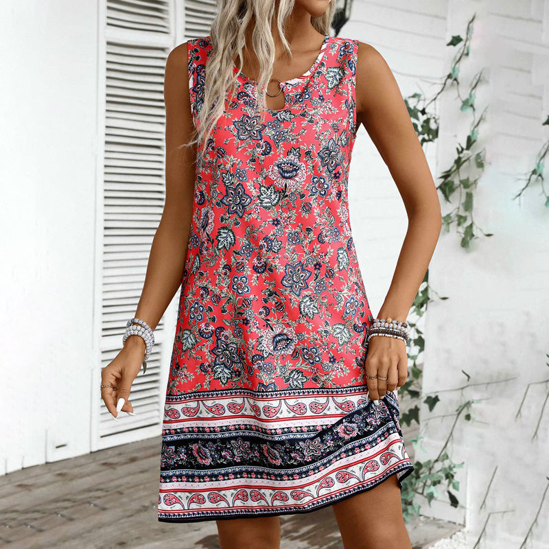Women's Ethnic Print Vintage Dress Klara