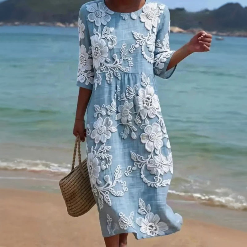 Women's Floral Print Midi Dress Klara