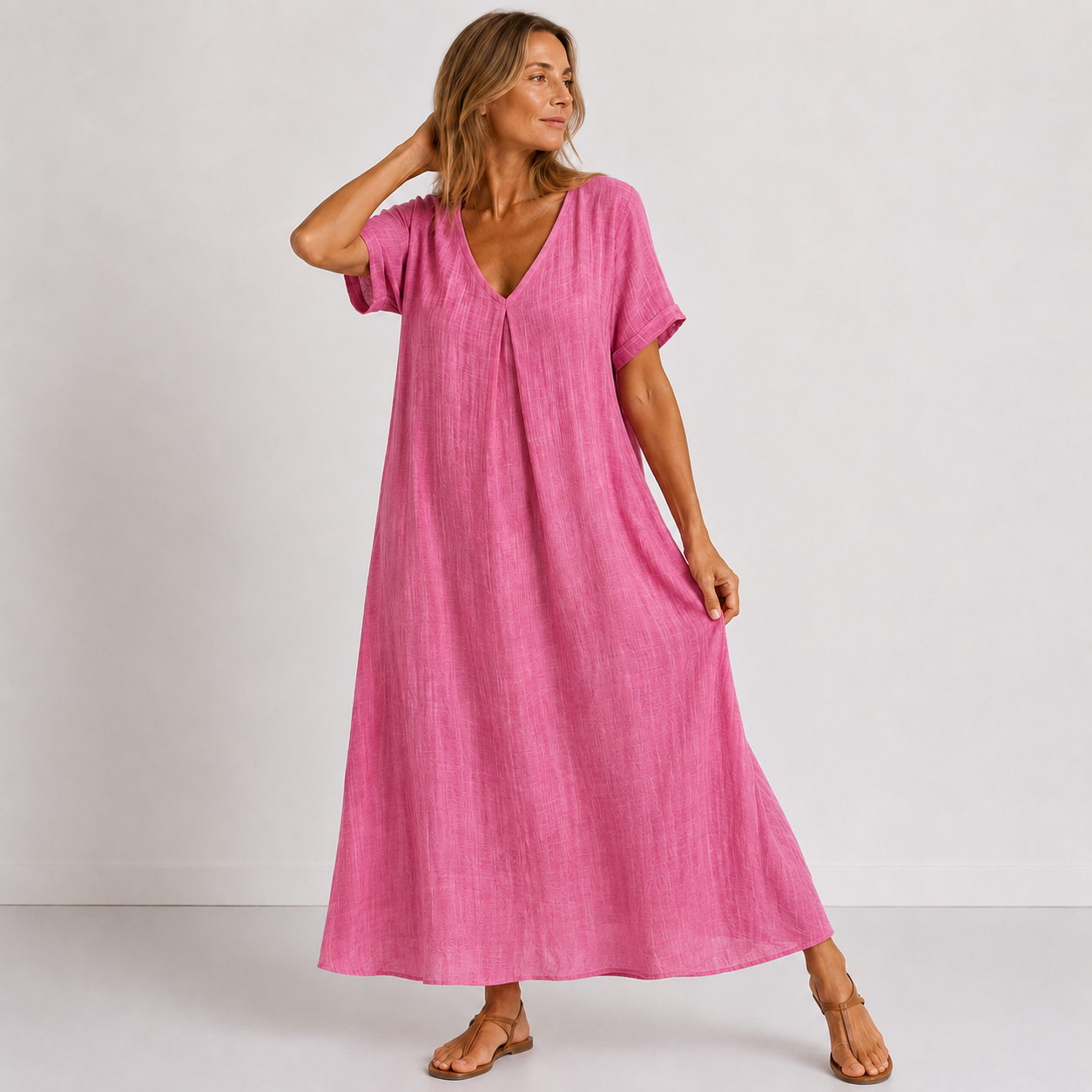 Women's Flowing V-Neck Maxi Dress Klara
