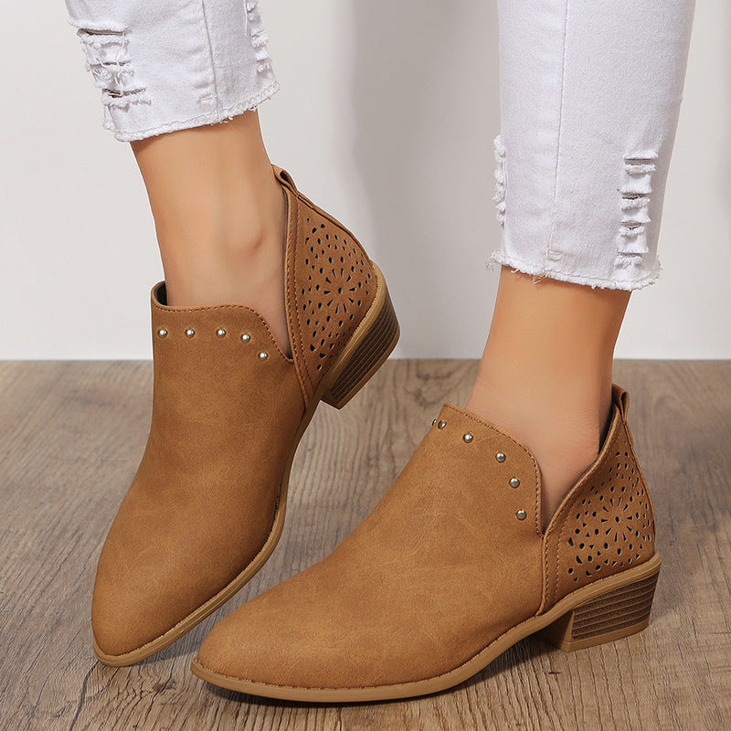 Women's Lace-Up Ankle Boots with Studs Klara