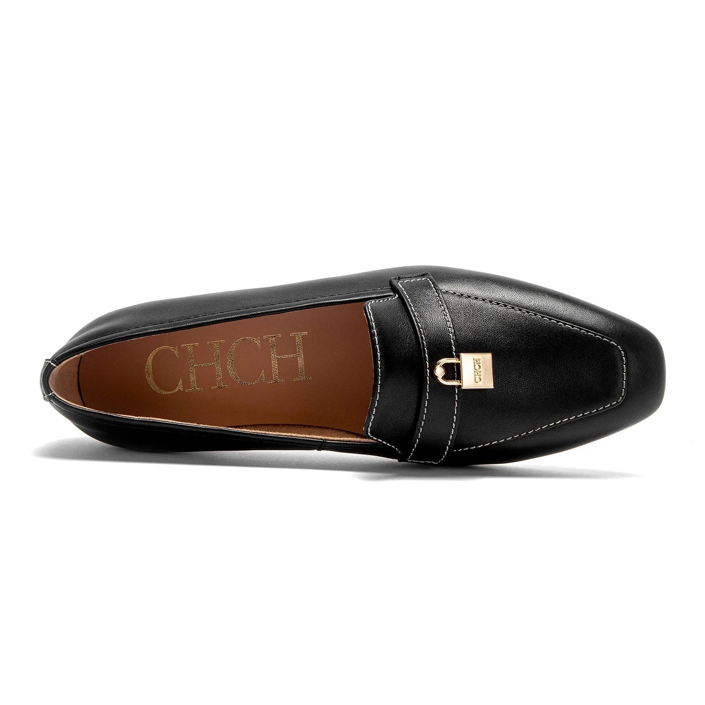 Women's Leather Moccasin Shoes with Gold Lock Detail Klara