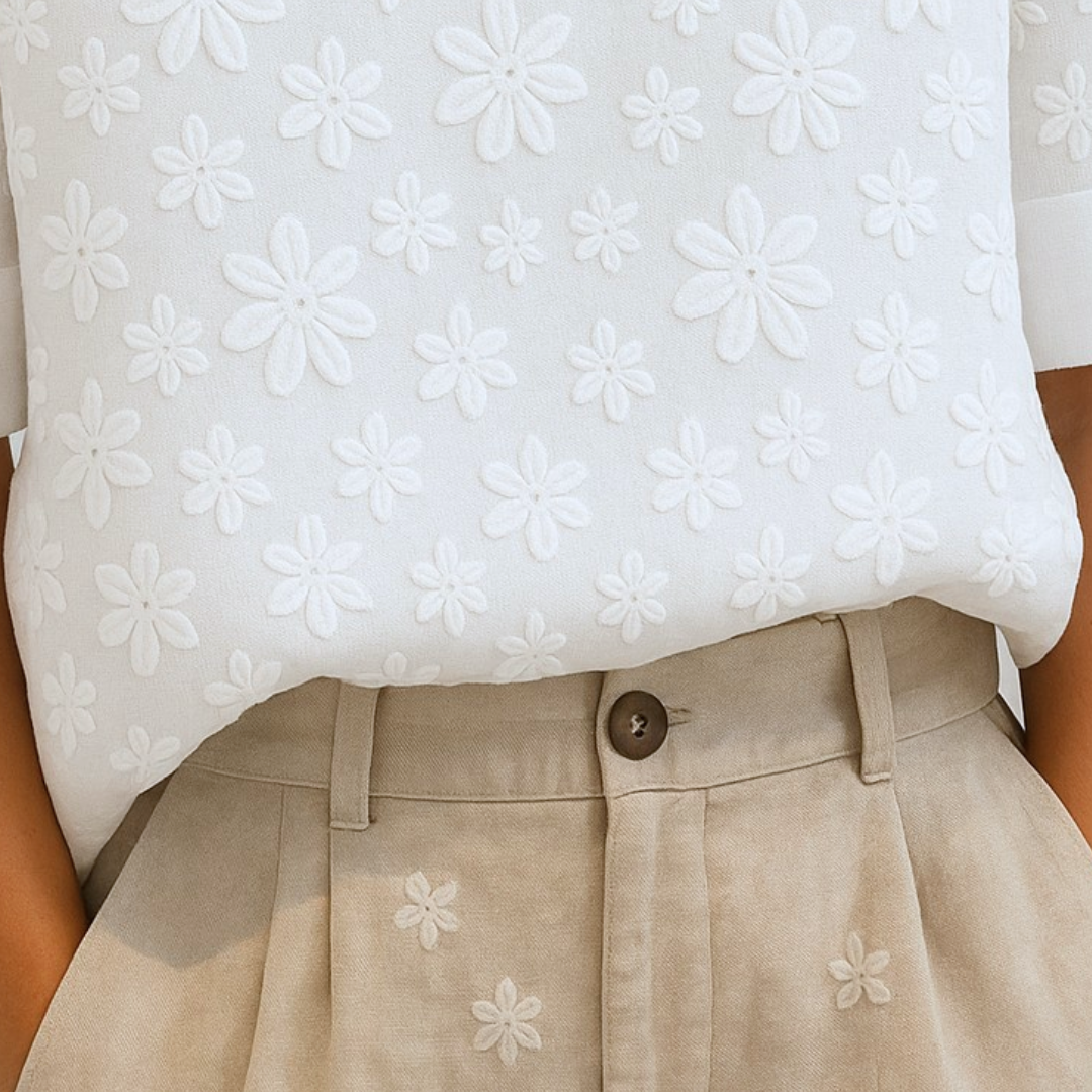 Women's Lightweight Cotton Lace Blouse Klara