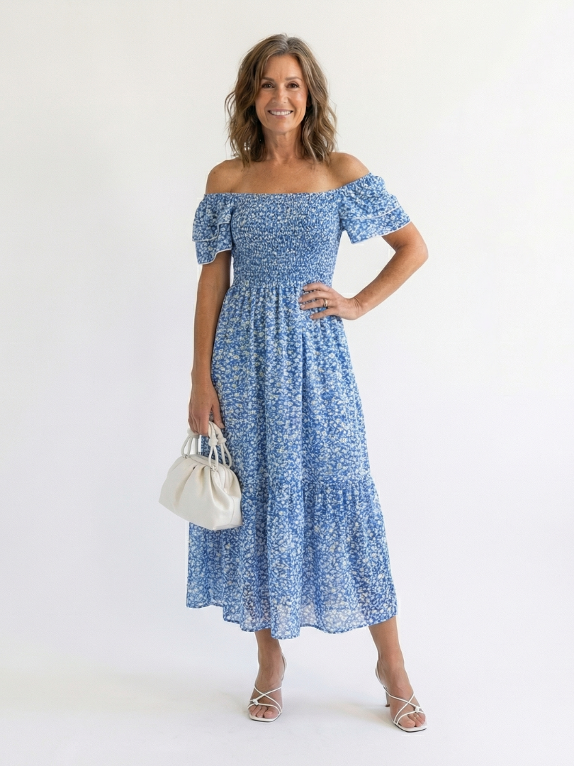 Women's Off-Shoulder Floral Midi Dress Klara