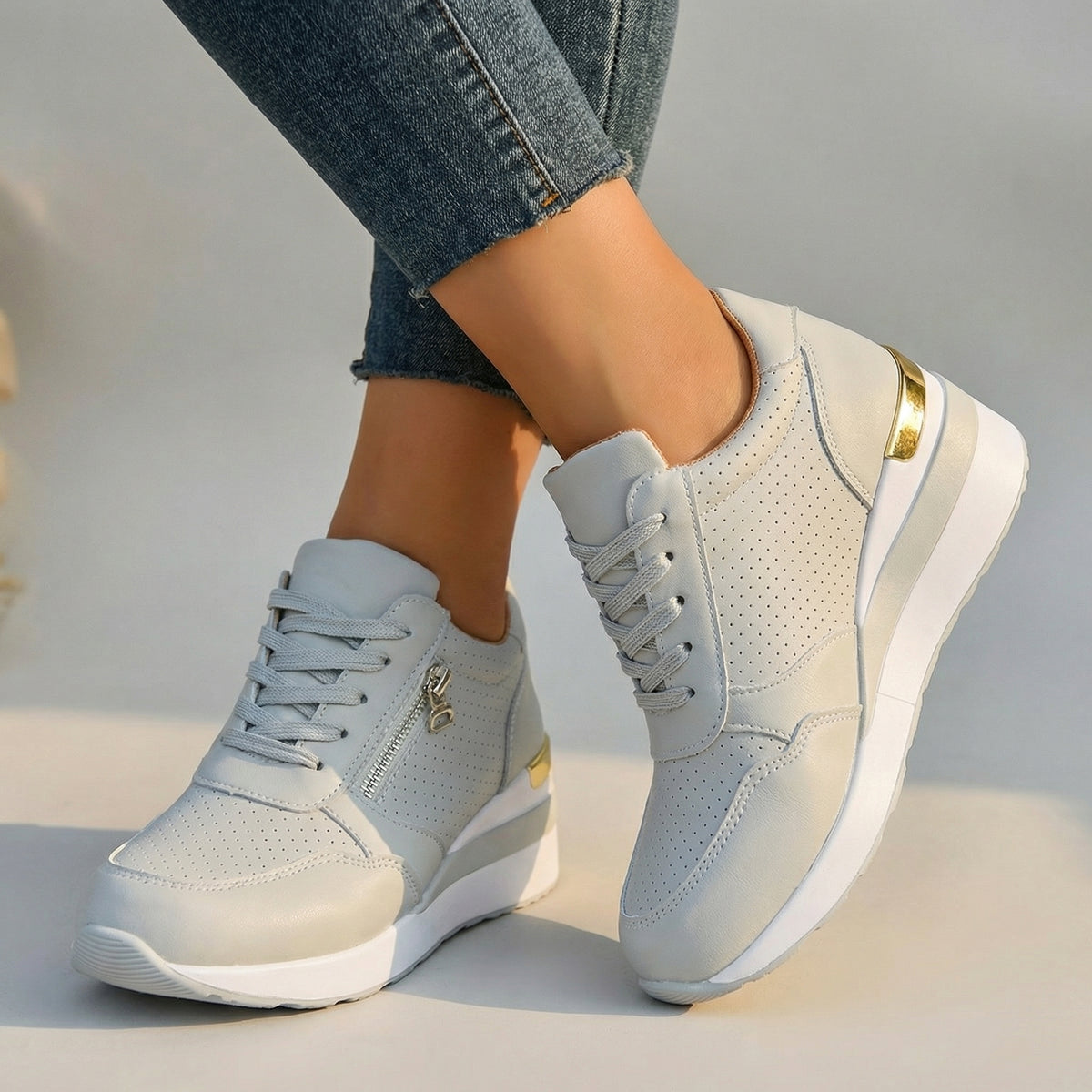 Women's Padded Insole Wedge Sneakers Klara