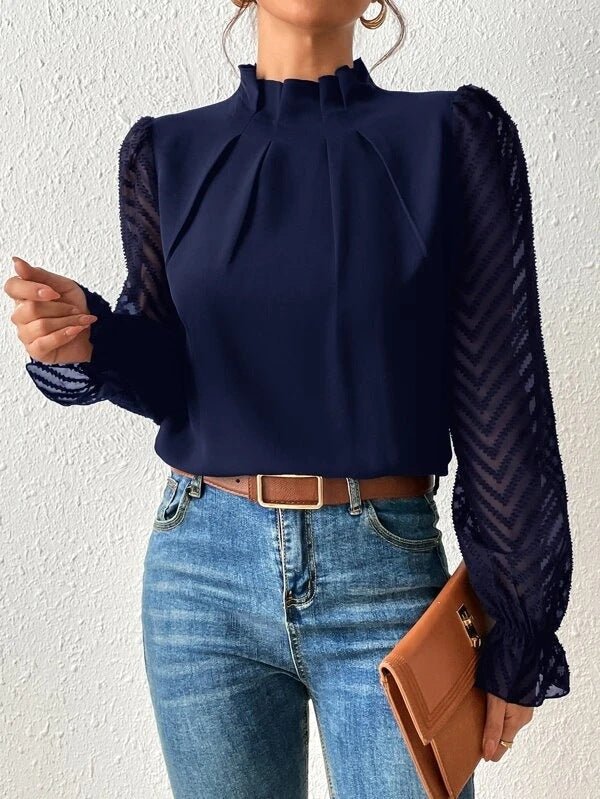 Women's Pleated Sleeve Long Sleeve Blouse Klara