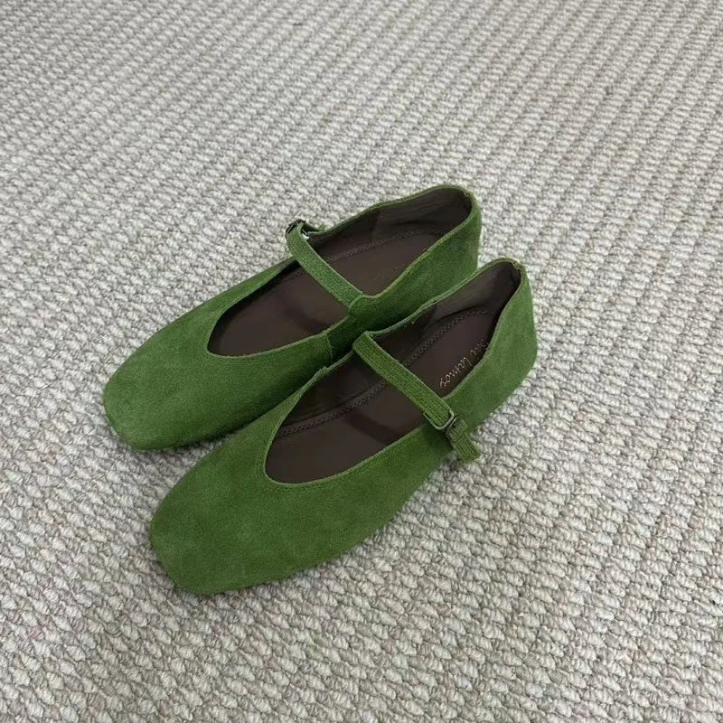 Women's Soft Leather Round Toe Flats Klara