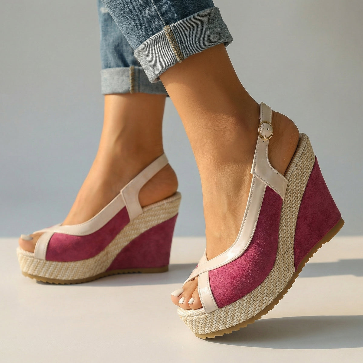 Women's Soft Structured Slingback Wedge Sandals Klara