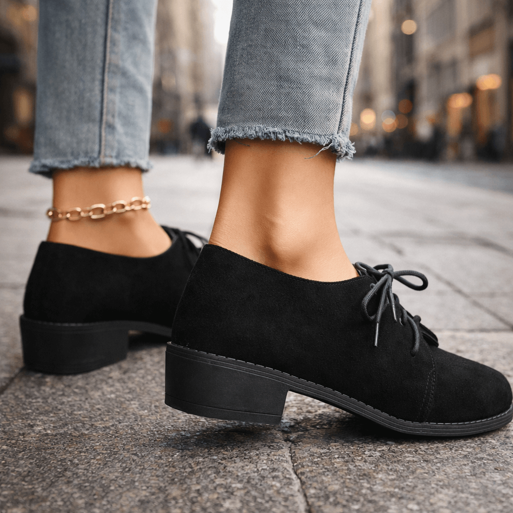 Women's Soft Suede Block Heeled Shoes Klara