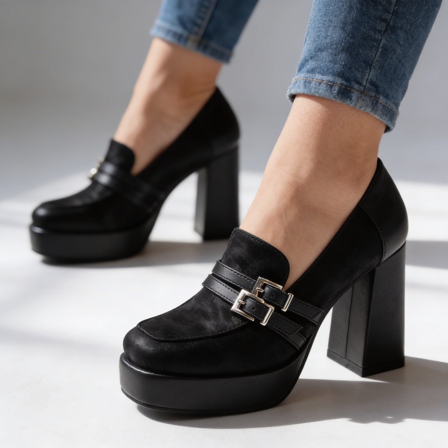 Women's Textured Platform Loafers Klara