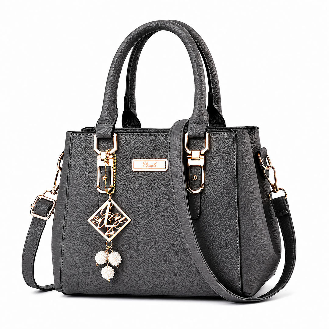Women's Pebbled Faux Leather Gold Hardware Tote Handbag Klara