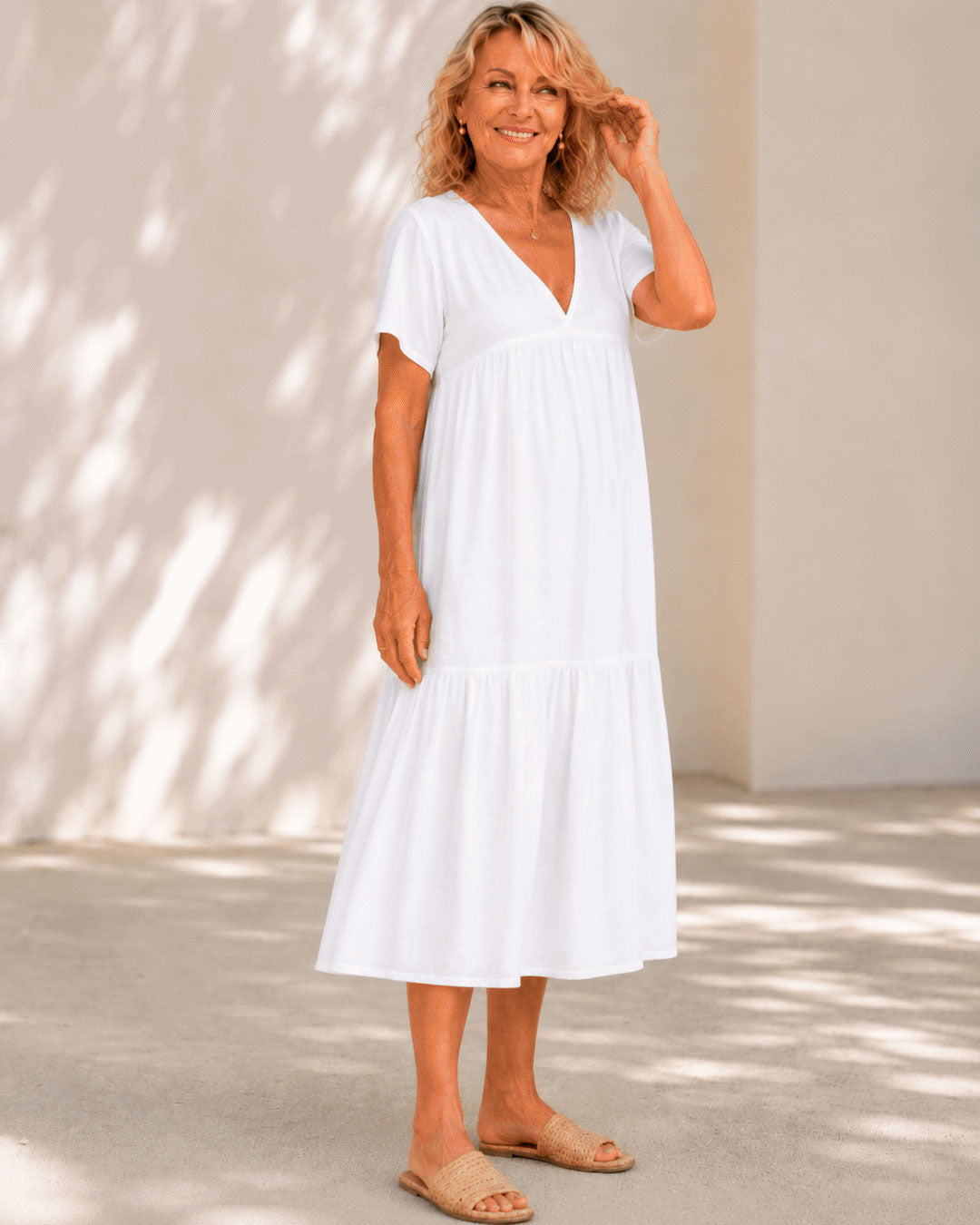 Women's Lightweight Layered Midi Dress Klara