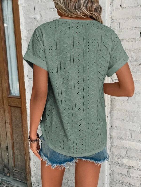Women's Airy Textured Ibiza-Style Blouse Klara