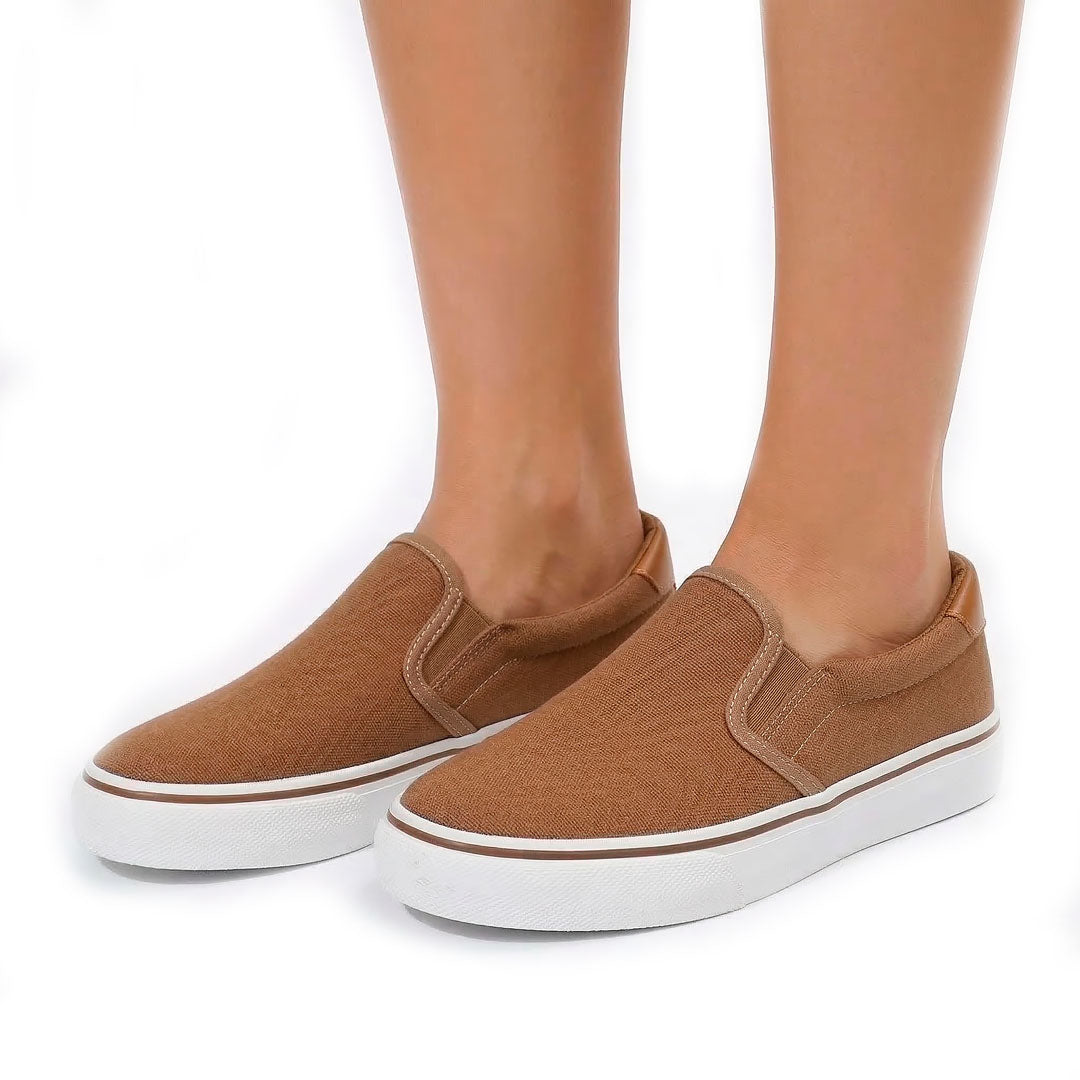 Women's Breathable Canvas Slip-On Platform Sneakers Klara
