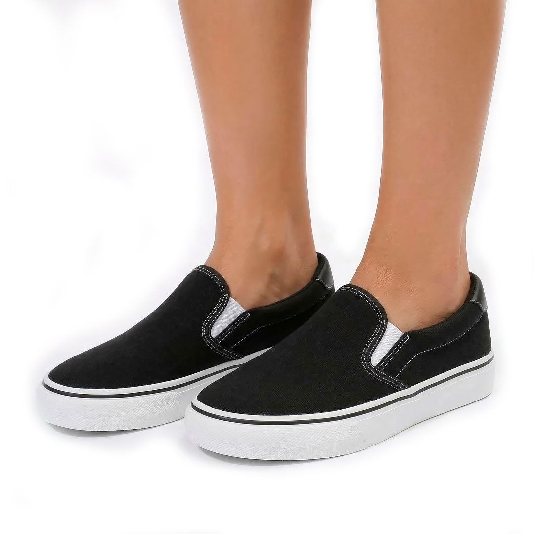 Women's Breathable Canvas Slip-On Platform Sneakers Klara