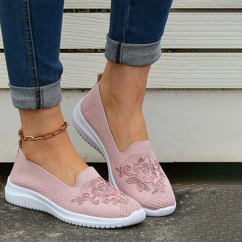 Women's Breathable Mesh Floral Embroidery Shoes Klara