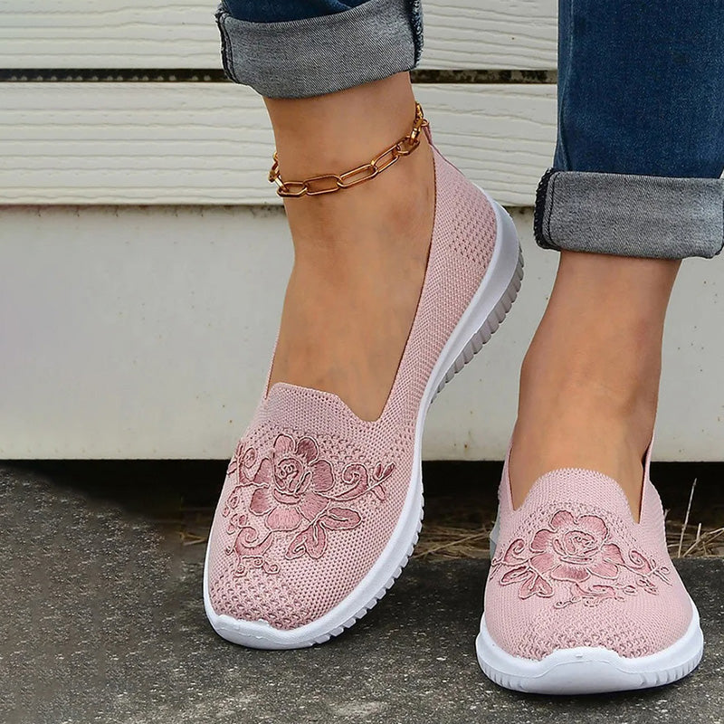 Women's Breathable Mesh Floral Embroidery Shoes Klara