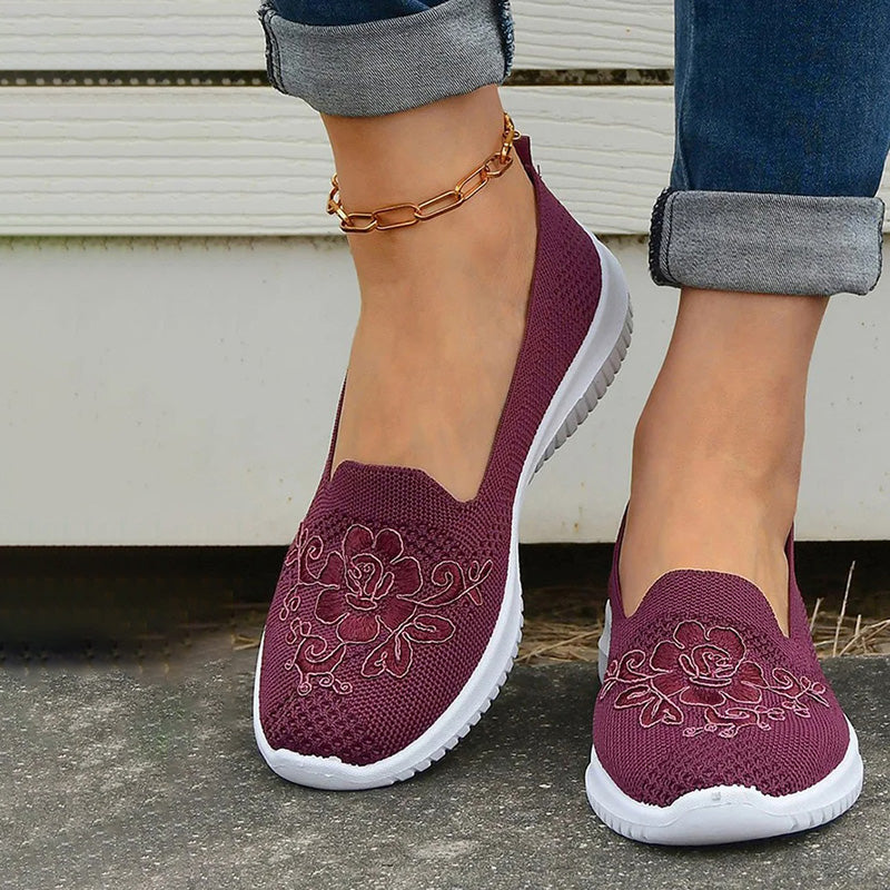 Women's Breathable Mesh Floral Embroidery Shoes Klara