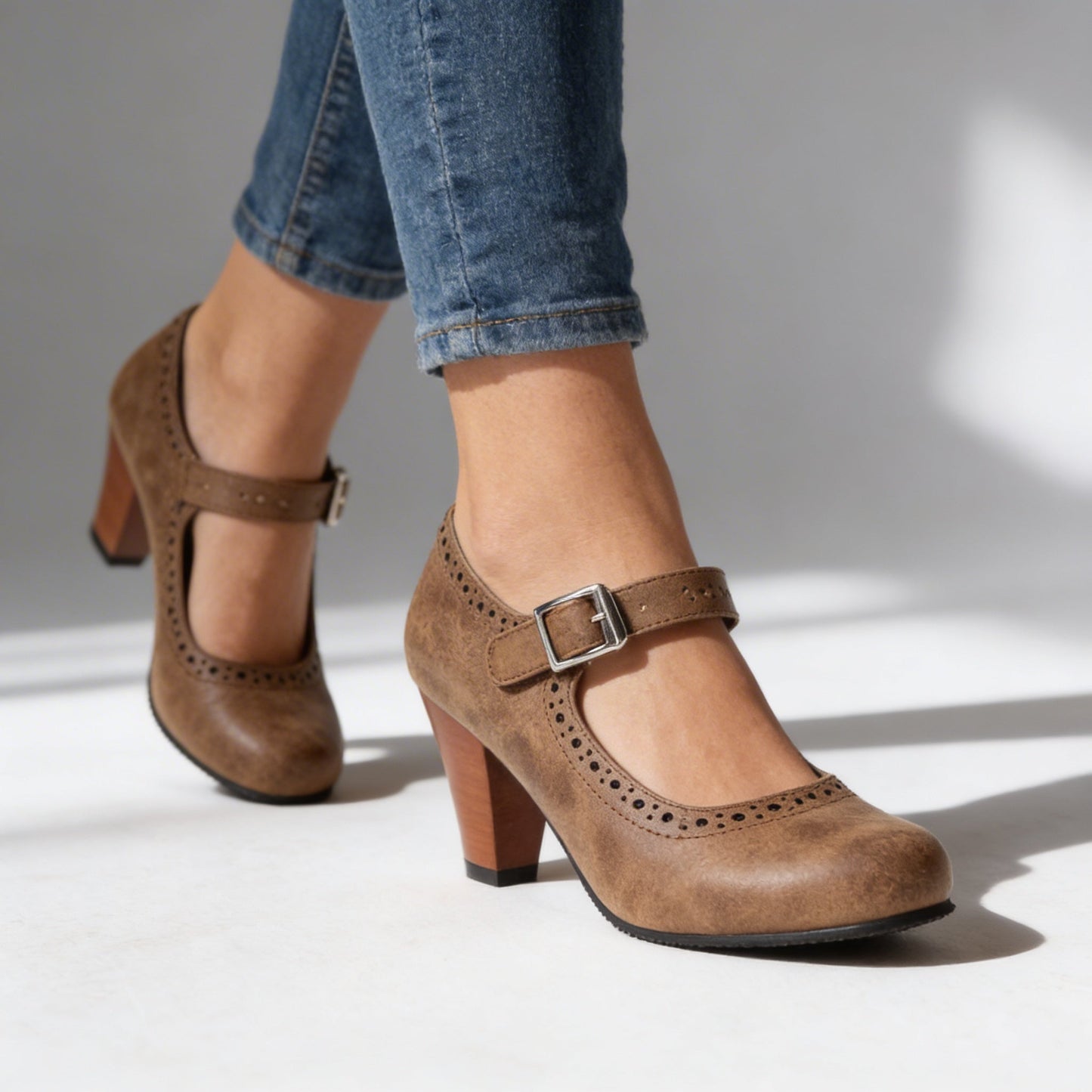Women's Brogue Loafers with Buckle Klara