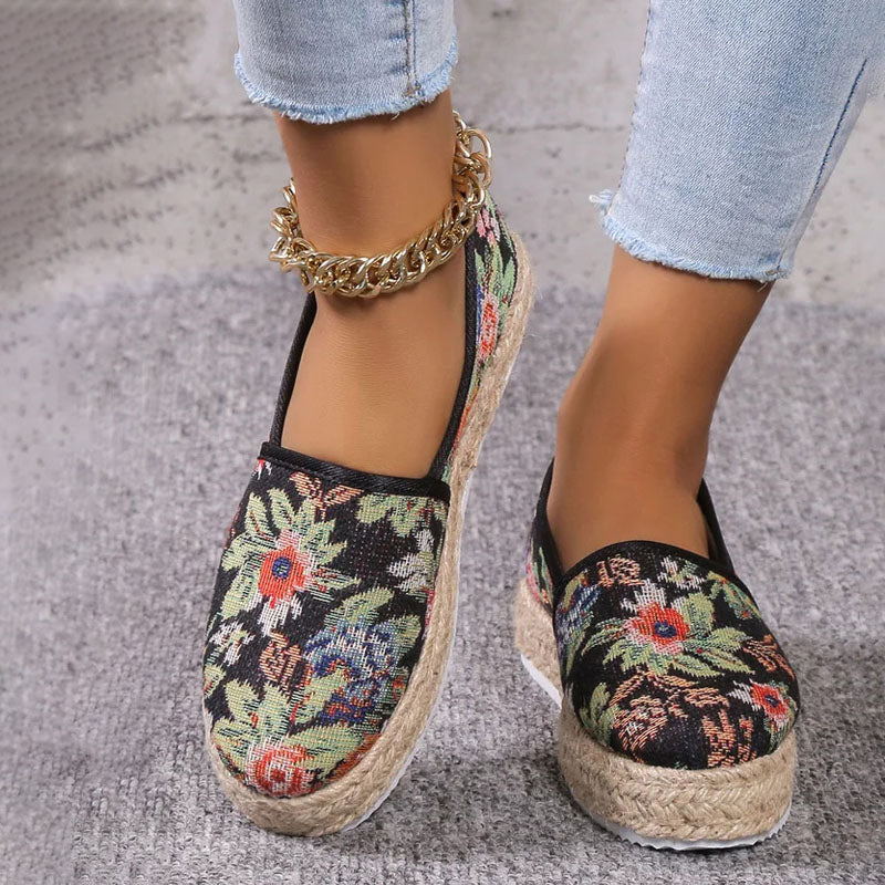 Women's Canvas Platform Slip-On Shoes Klara
