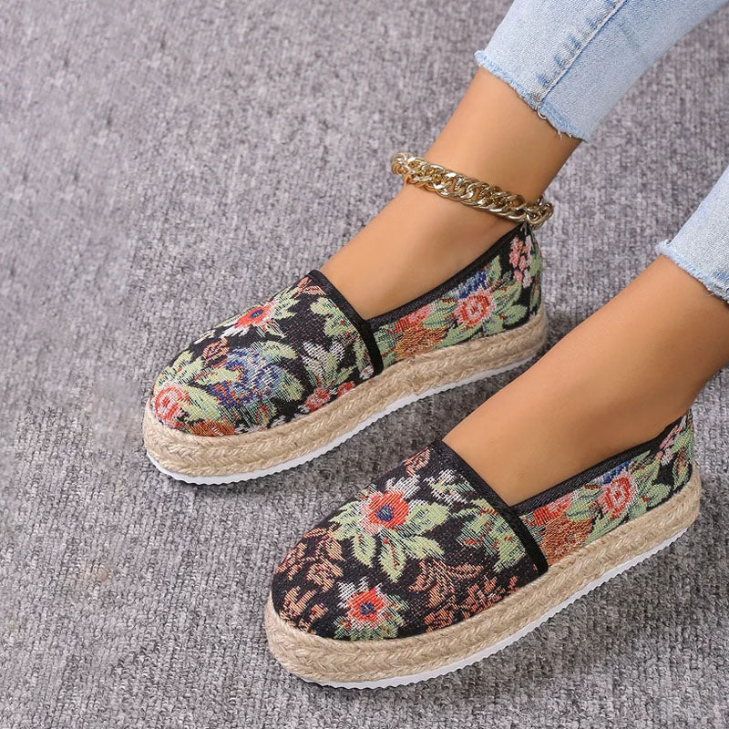 Women's Canvas Platform Slip-On Shoes Klara