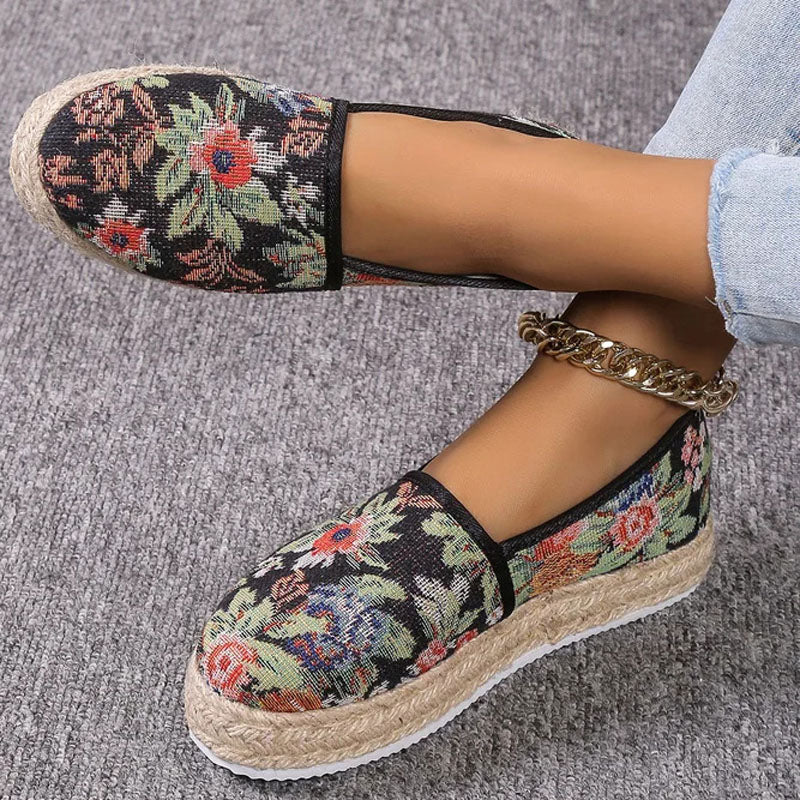 Women's Canvas Platform Slip-On Shoes Klara