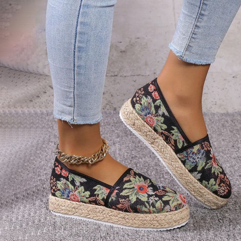 Women's Canvas Platform Slip-On Shoes Klara