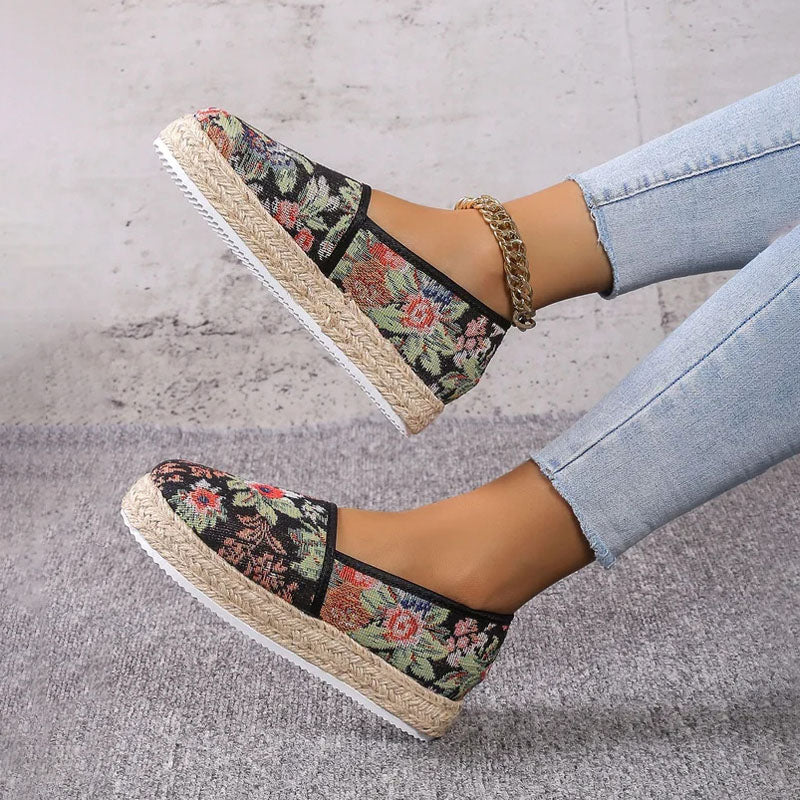 Women's Canvas Platform Slip-On Shoes Klara