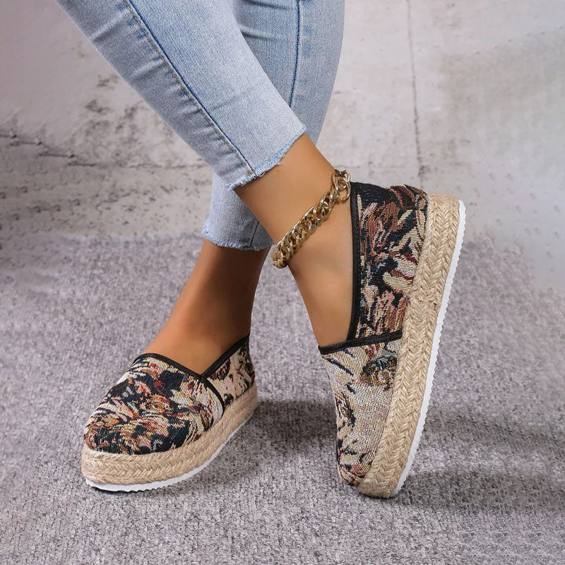 Women's Canvas Platform Slip-On Shoes Klara
