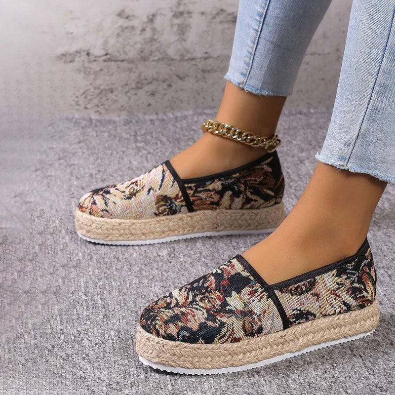 Women's Canvas Platform Slip-On Shoes Klara