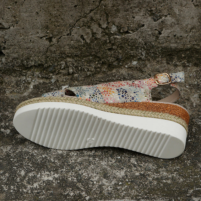 Women's Canvas Wedge Sandals with Buckle Strap Klara