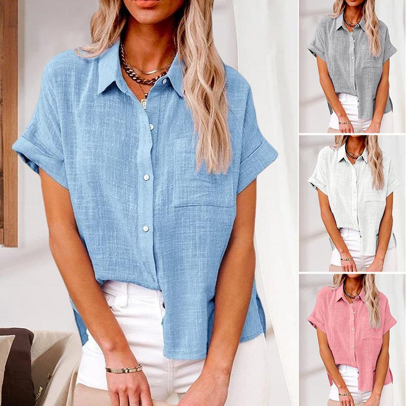 Women's Casual Linen Short Sleeve Blouse Klara