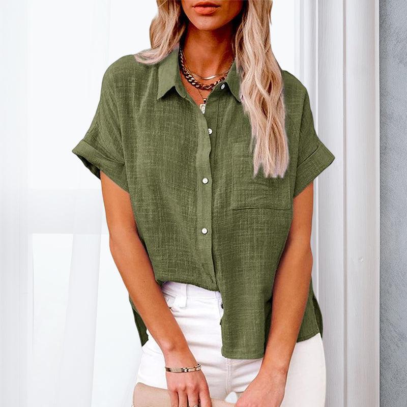 Women's Casual Linen Short Sleeve Blouse Klara