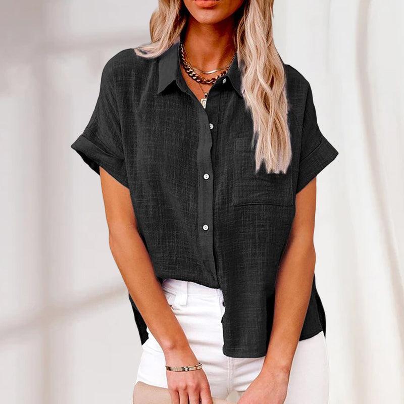 Women's Casual Linen Short Sleeve Blouse Klara