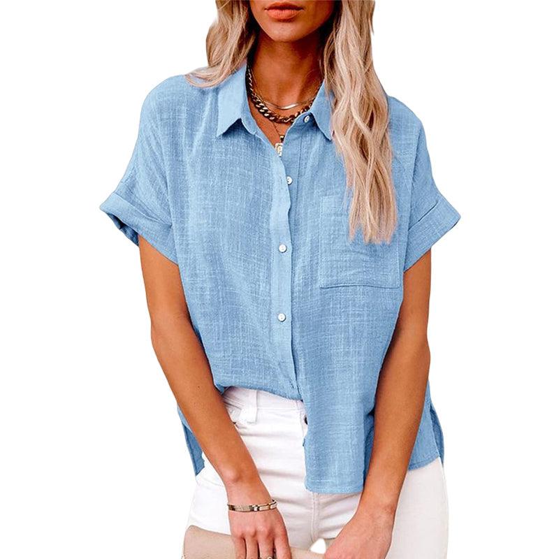 Women's Casual Linen Short Sleeve Blouse Klara