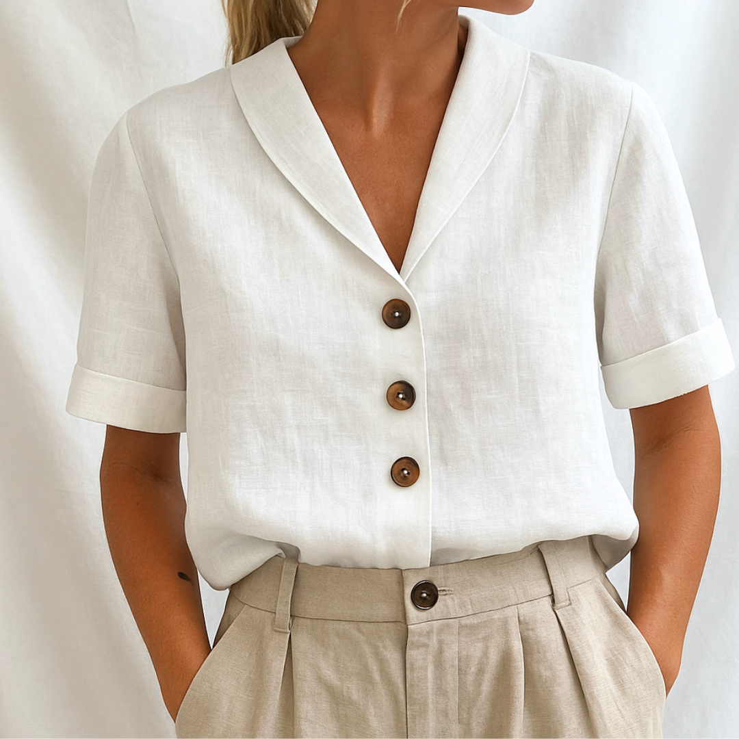 Women's Classic Lapel Collar Blouse Klara
