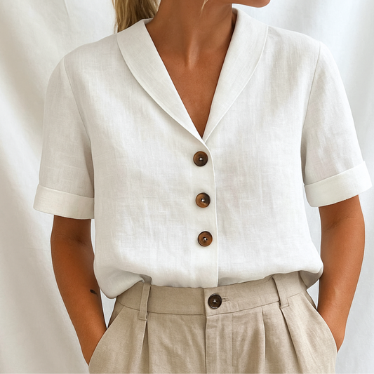 Women's Classic Lapel Collar Blouse Klara