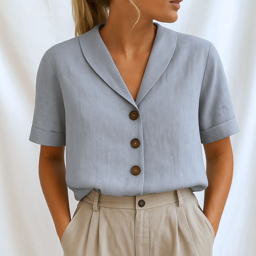 Women's Classic Lapel Collar Blouse Klara