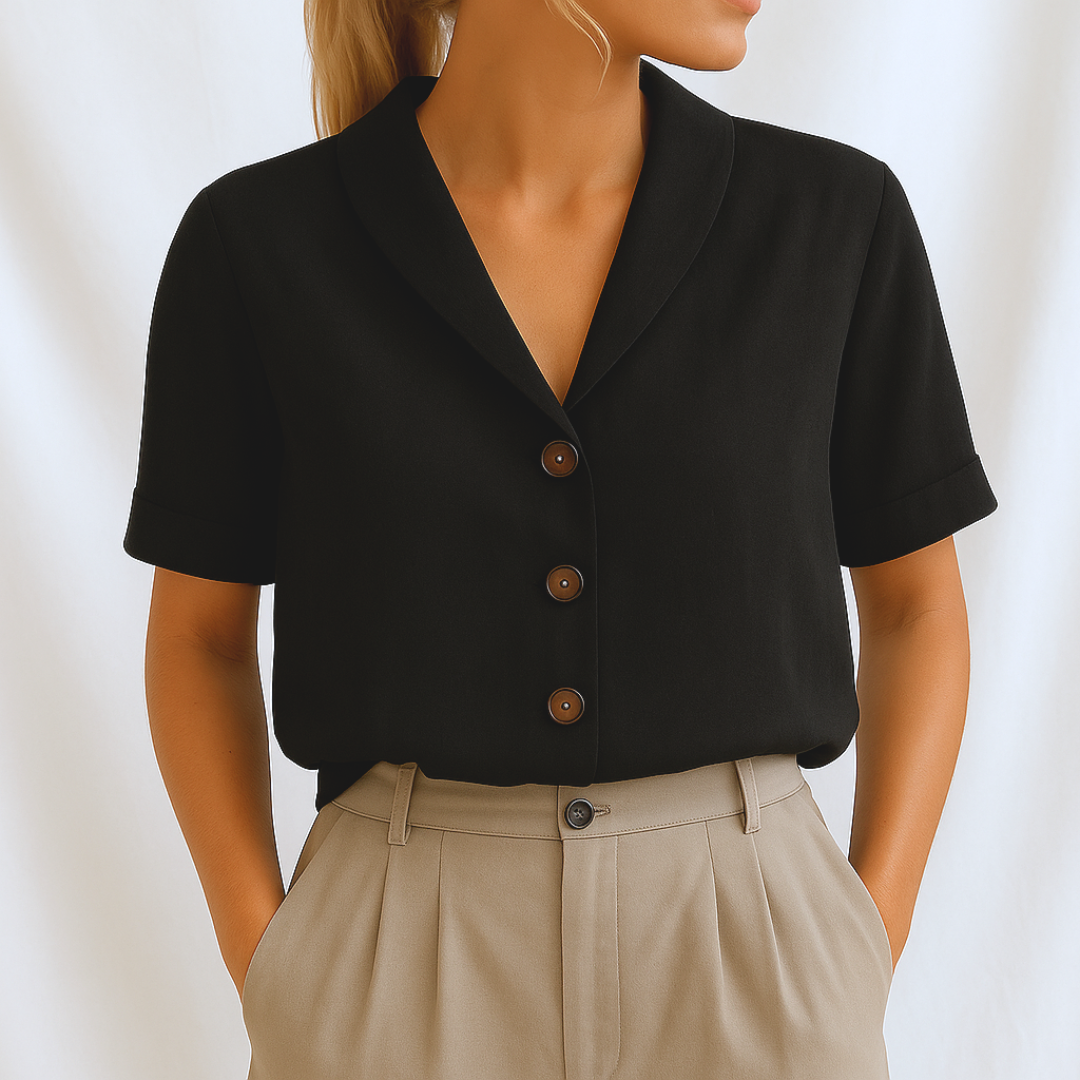 Women's Classic Lapel Collar Blouse Klara