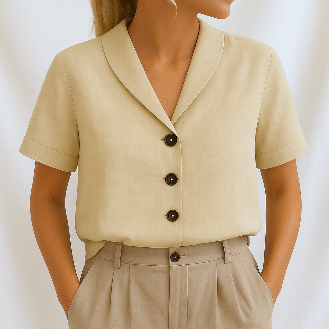 Women's Classic Lapel Collar Blouse Klara