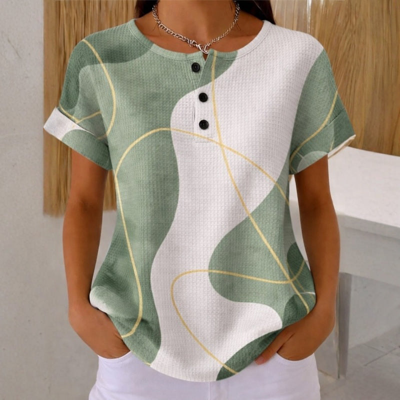 Women's Cotton-Polyester Colour Block Blouse Klara