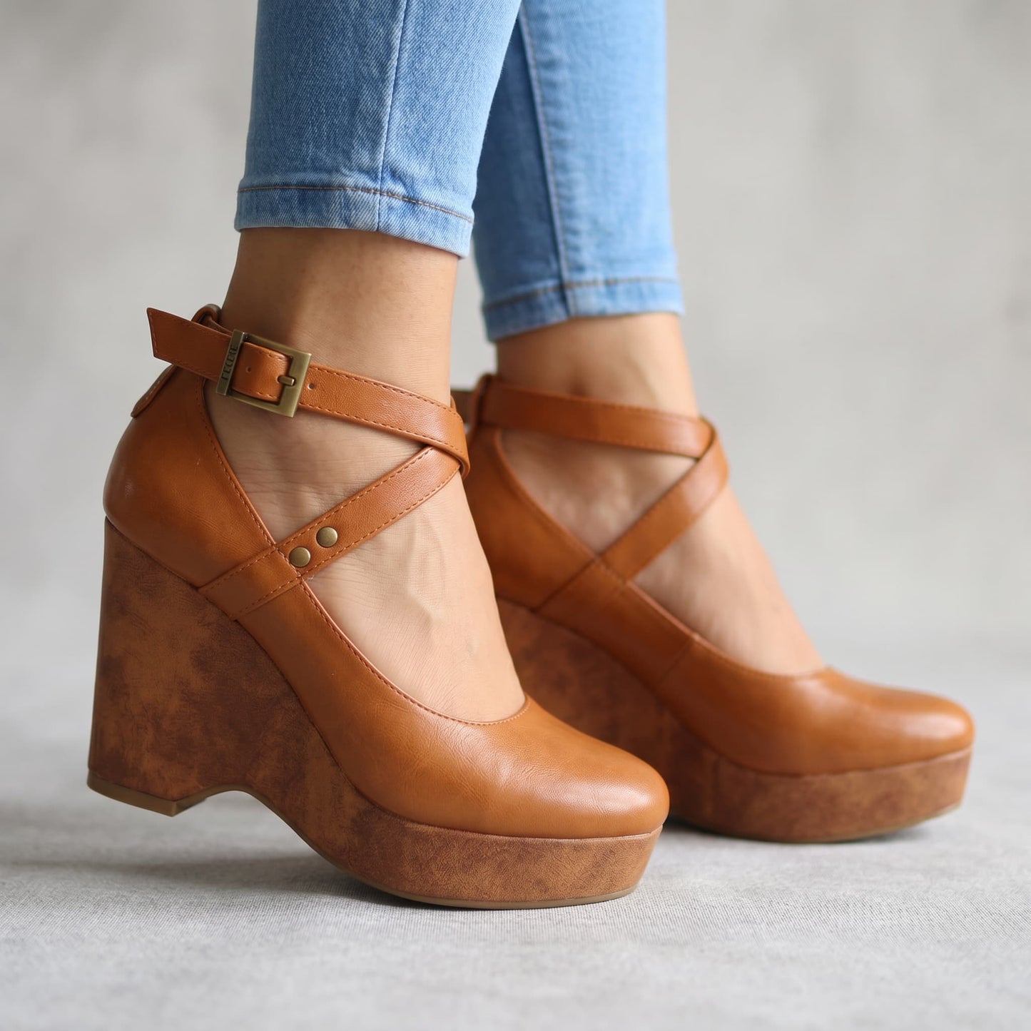 Women's Cross Strap Platform Wedge Sandals Klara