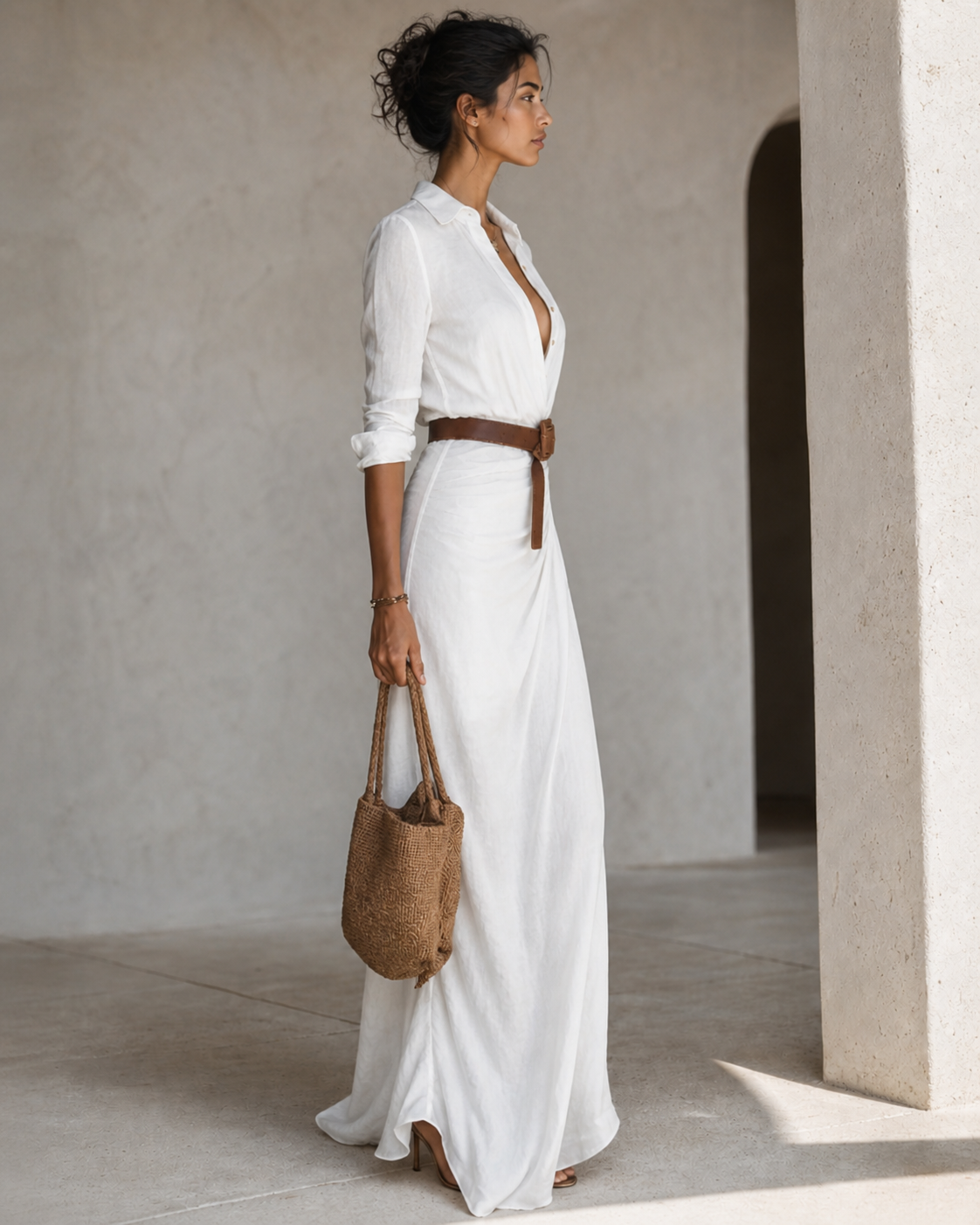 Women's Draped Design Maxi Dress Klara