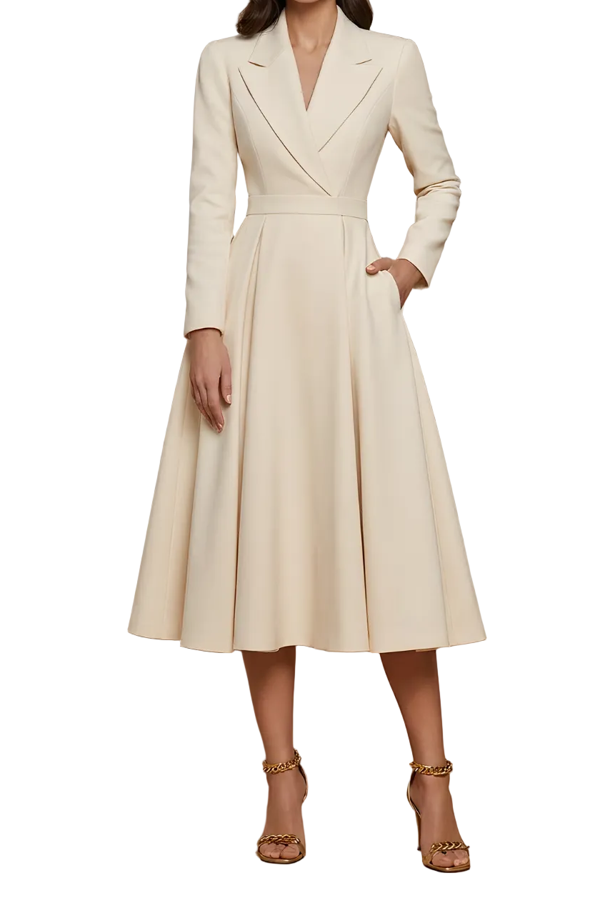 Women's Elegant Wrap Midi Dress Klara