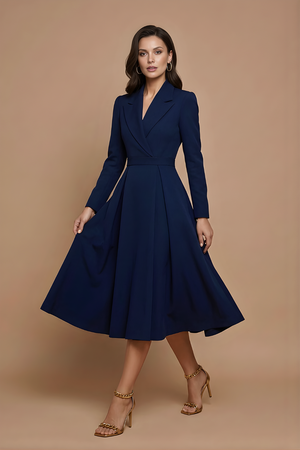 Women's Elegant Wrap Midi Dress Klara