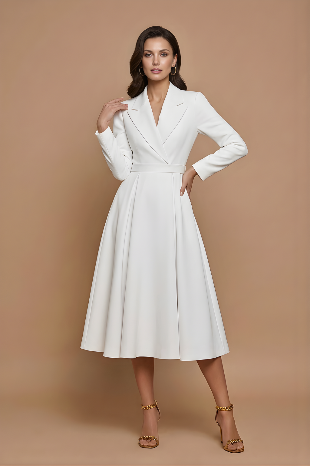 Women's Elegant Wrap Midi Dress Klara