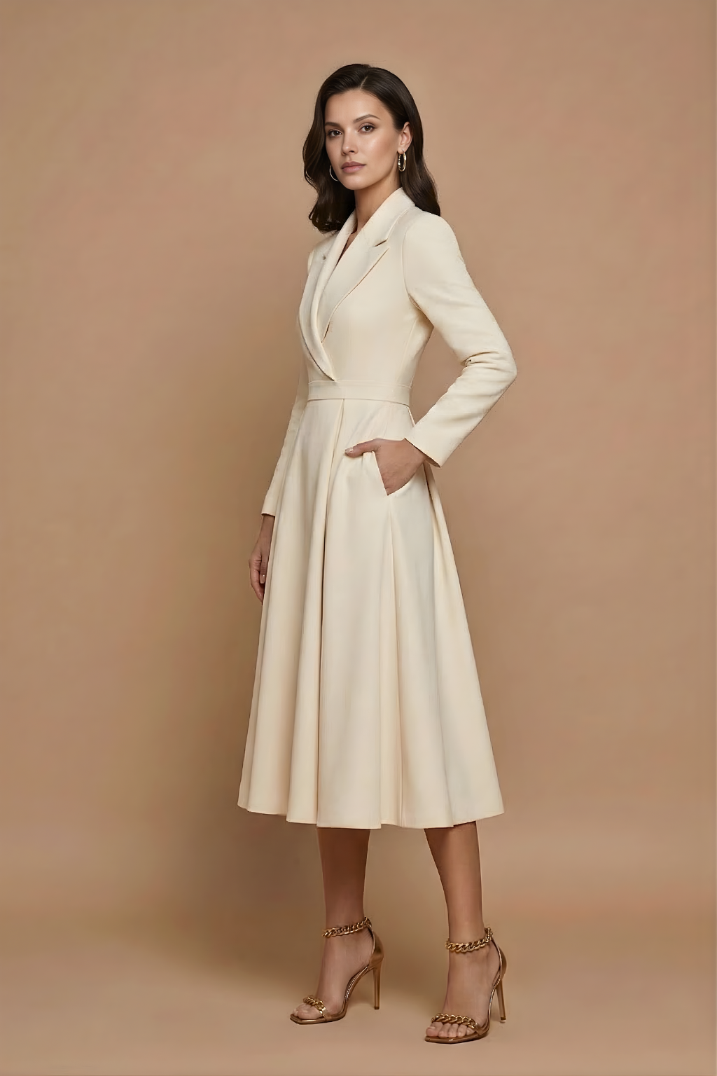 Women's Elegant Wrap Midi Dress Klara